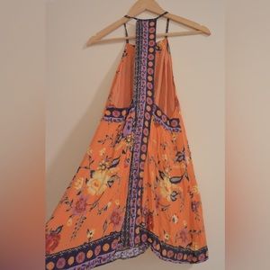 Orange print dress